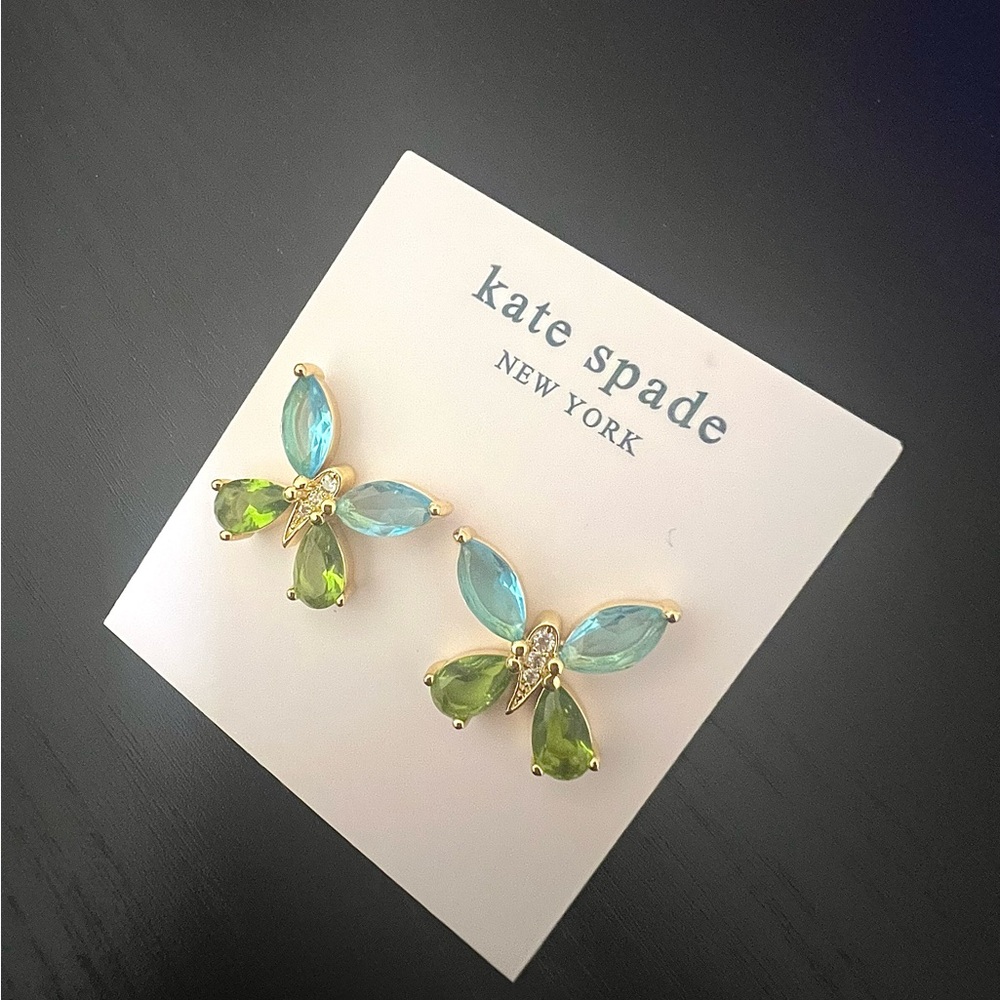 Kate Spade Blue and Green Butterfly Earrings